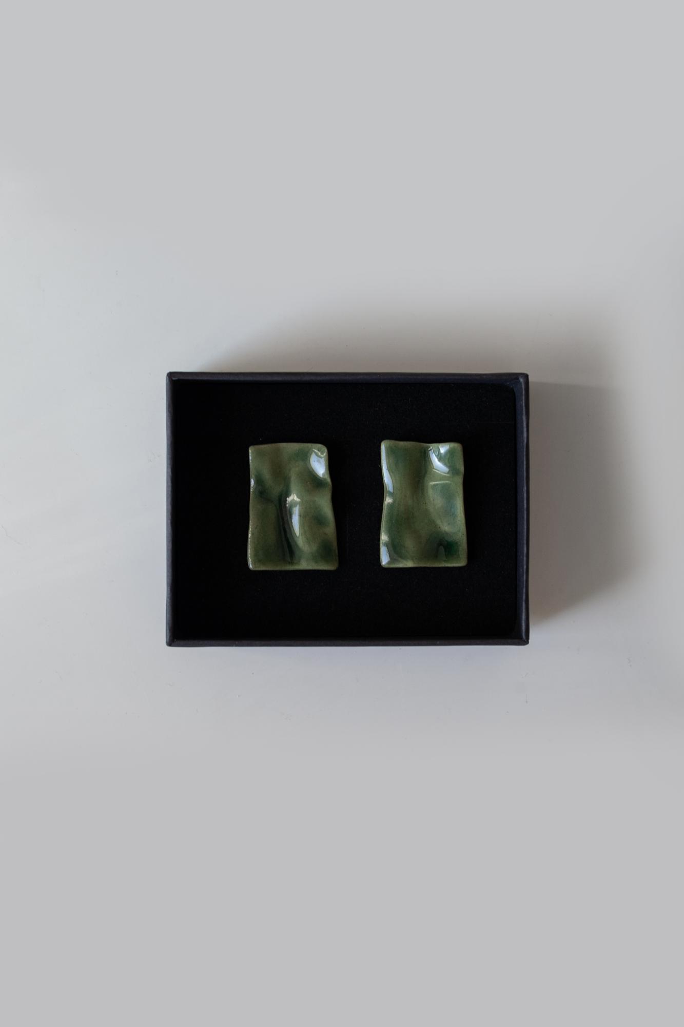 Серьги на гвоздиках «Исландский мох»  S-128