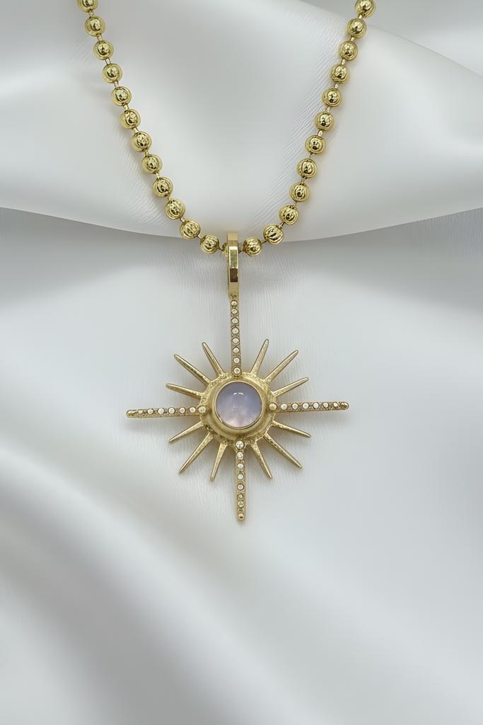 Pendant "Sun star with moonstone"