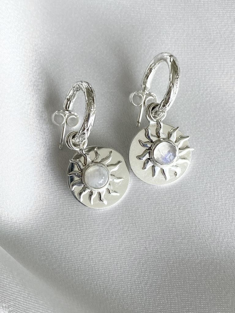 Earrings "Sun with moonstone"
