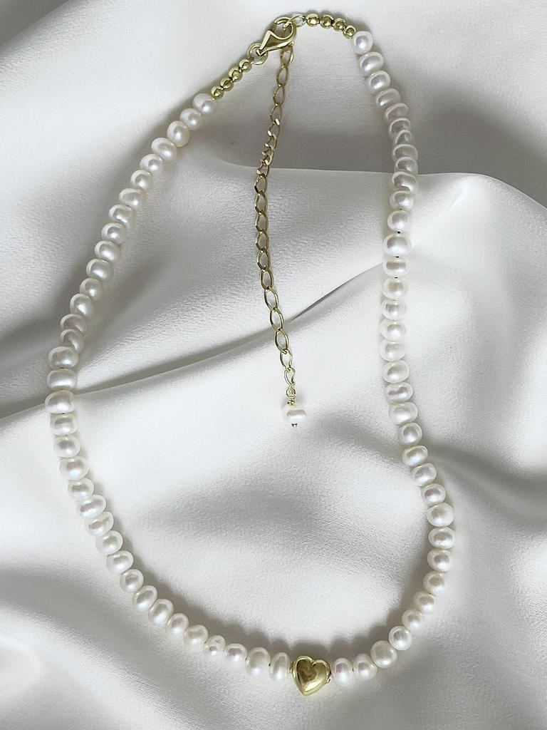 Necklace "Pearls with heart"