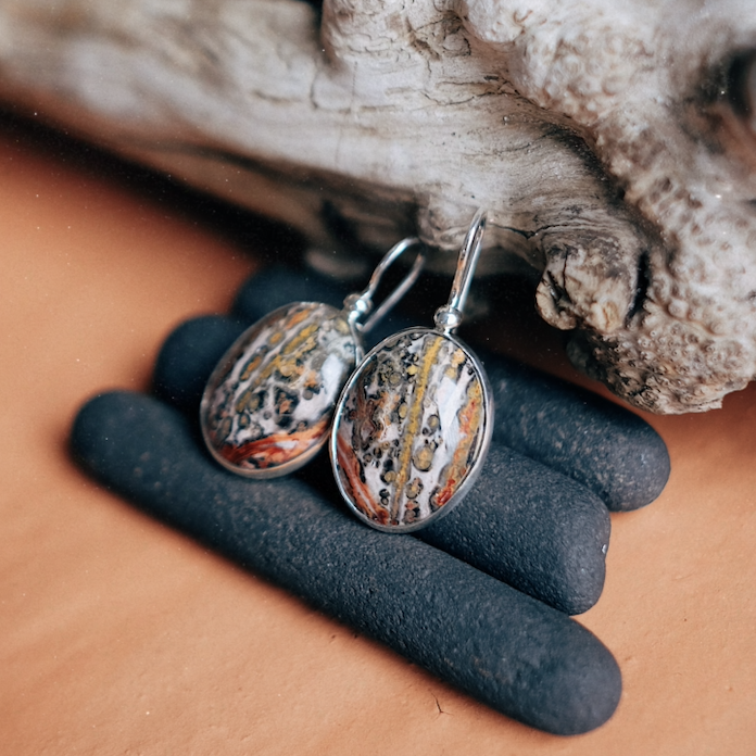 серьги c леопардовой яшмой от Дерсу