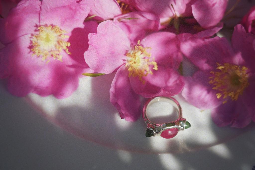 Кольцо ИЧЭТ с рубином и нефритами