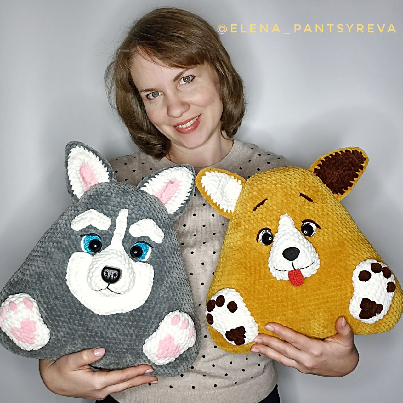 МК Подушка Зверушка Пёсики (Корги и Хаски) в формате pdf