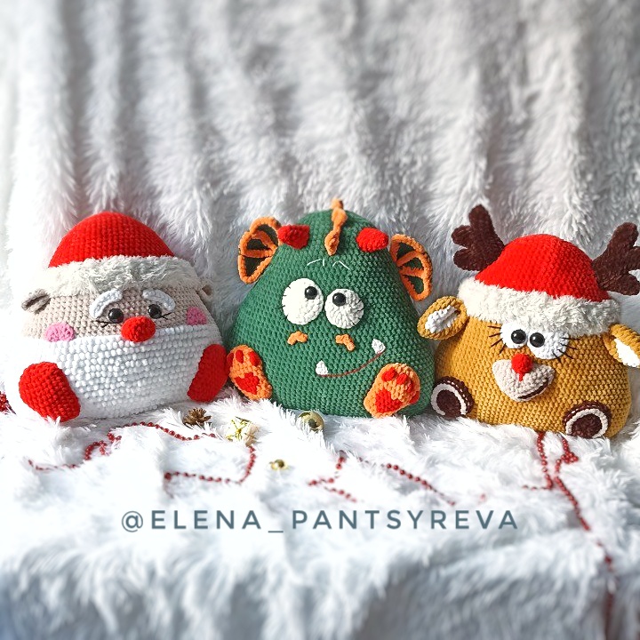 КомбоМК Подушки Олень, Дед Мороз и Дракончик