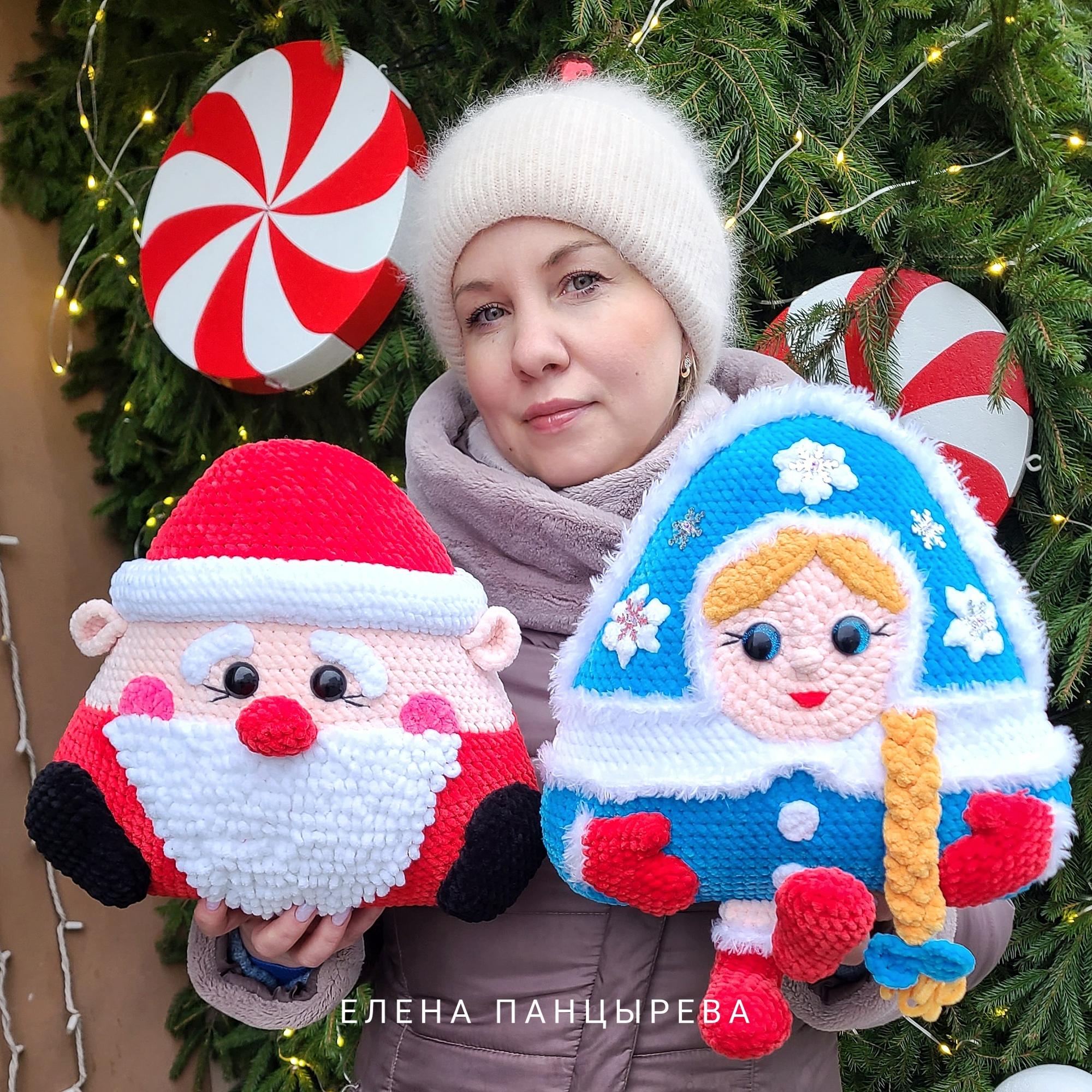 МК Подушки Дед Мороз и  Снегурочка - треугольные плюшевые подушки, мастер-класс в формате pdf