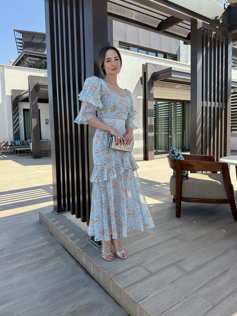 РАСПРОДАНЫ Платье "JOSEFA" (голубое в цветочки)