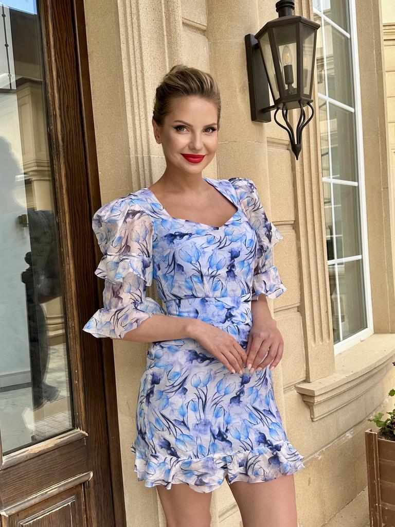 Платье «Josefa» в голубые тюльпаны