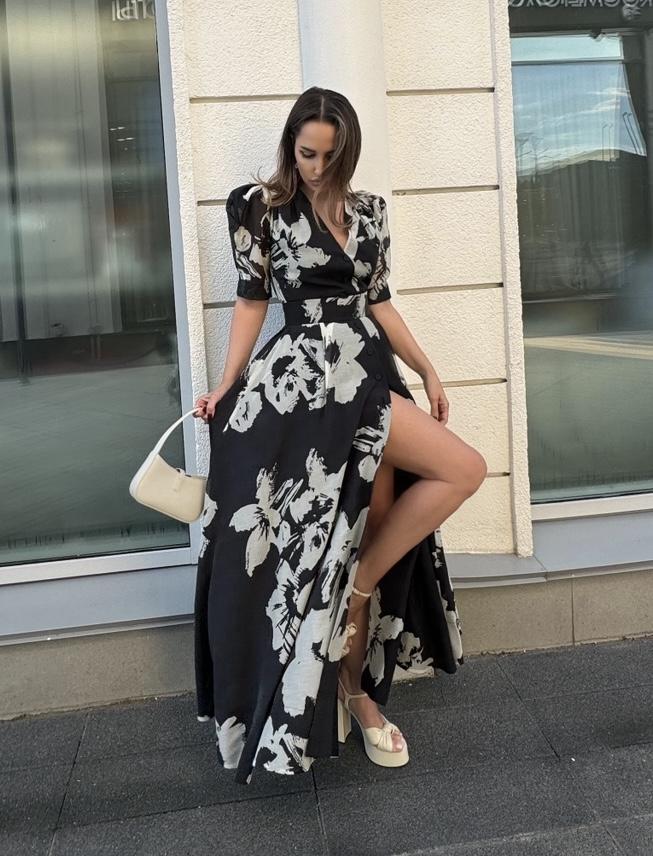 РАСПРОДАНЫ Платье «Bella» в темном шелковом батисте