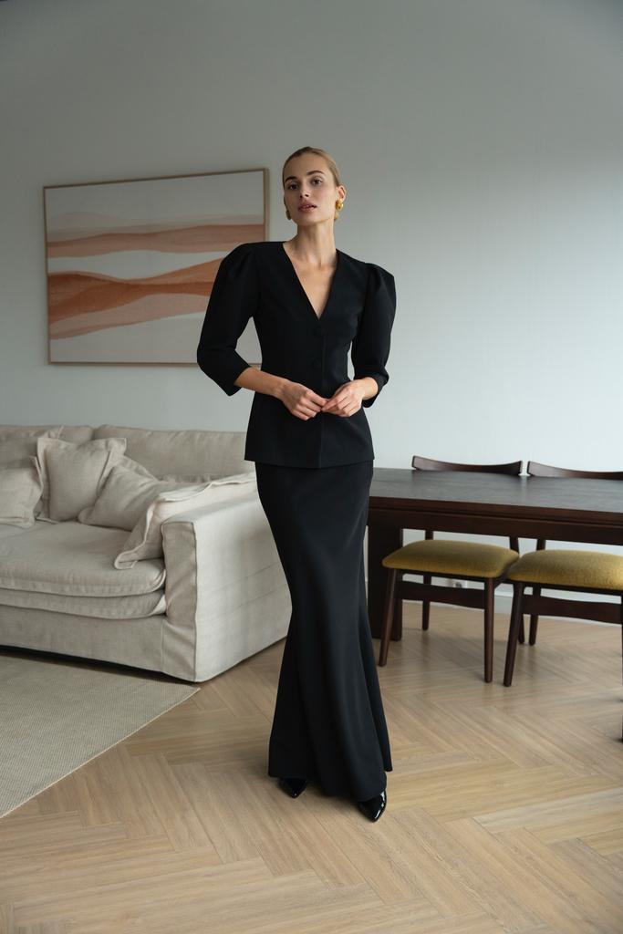 Юбка «Jacqueline»  макси в черном цвете