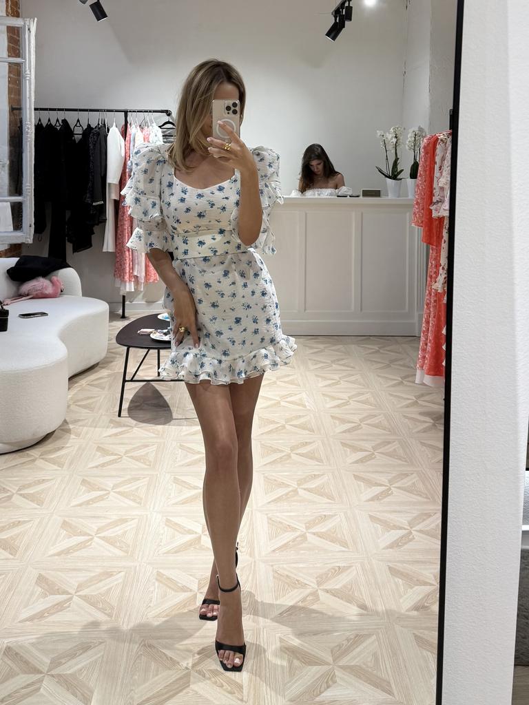 Платье «Josefa» мини, синие цветочки