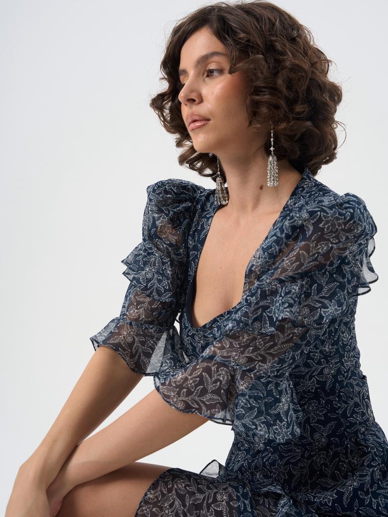 Платье «Josefa», темно-синий шелк