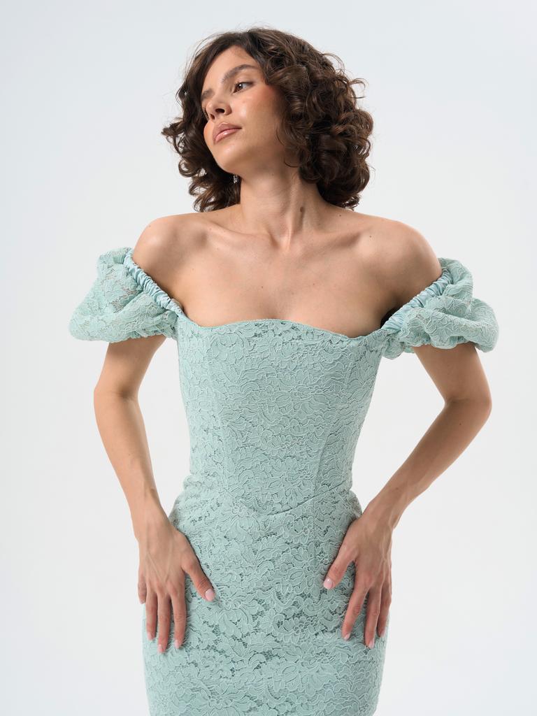 Платье «Rose», мятное макси