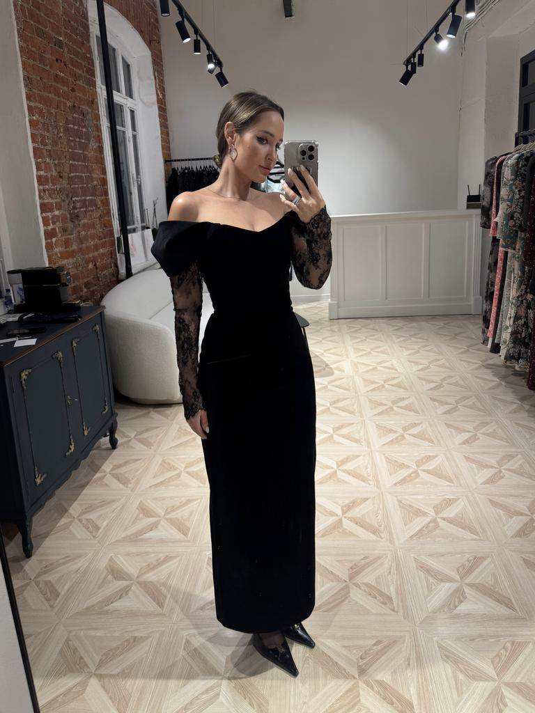 Платье «Verona», черный бархат макси