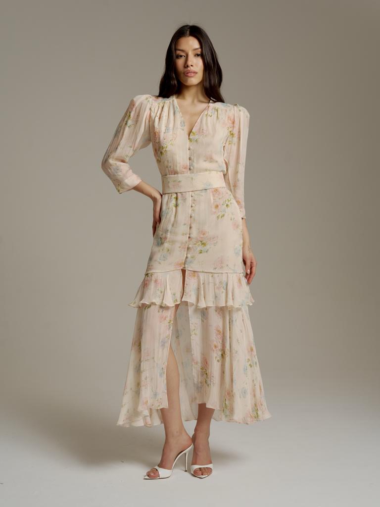 Платье «Sara» макси в акварельном цвете