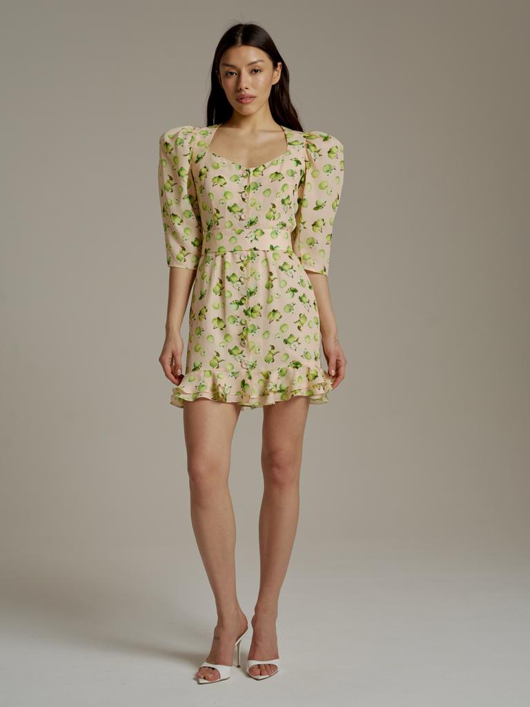 Платье «Milagros» из натурального шелка, яблочки