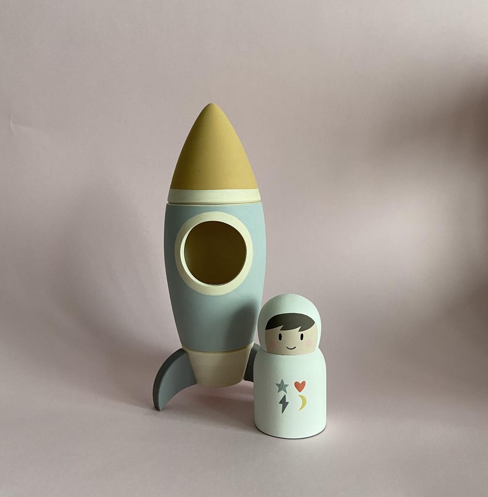 Ракета с космонавтом №2, синий цвет