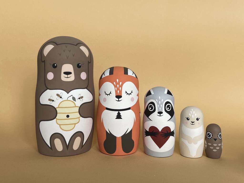 Набор матрешек "Мишка любит мед"