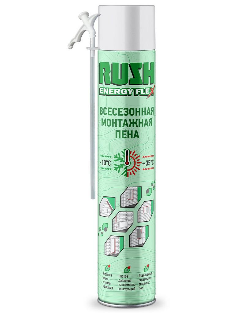 ПЕНА МОНТАЖНАЯ ОГНЕСТОЙКАЯ ПРОФ. ПОЛИУРЕТАНОВАЯ ВСЕСЕЗОННАЯ KUDO RUSH 900 ГР.