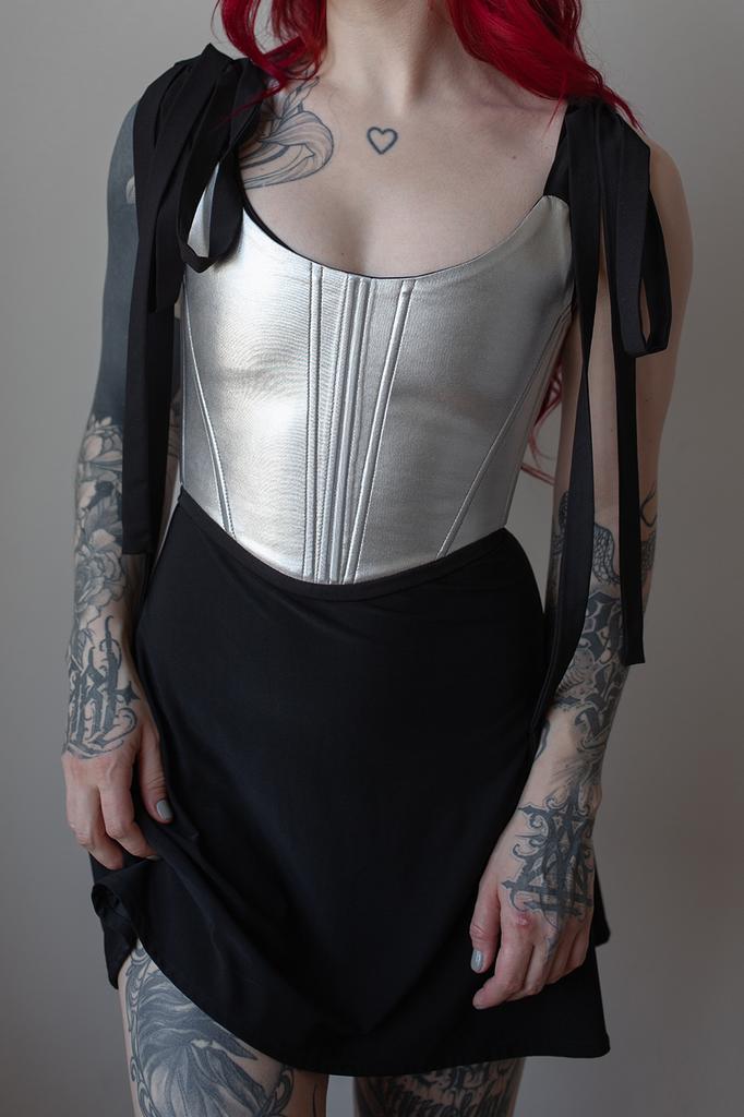 Корсет серебро