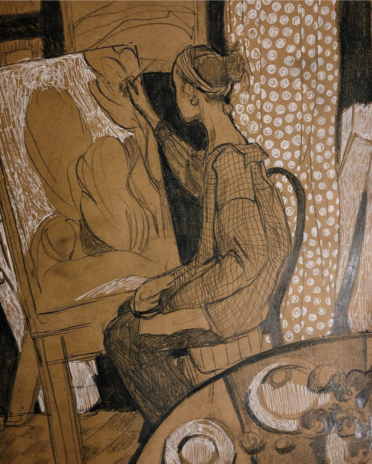 В мастерской художницы