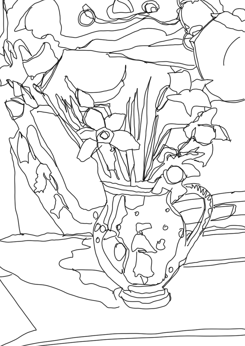 Натюрморт c ирисами