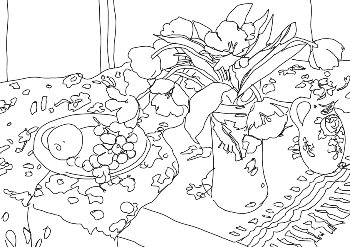 Натюрморт c букетом тюльпанов