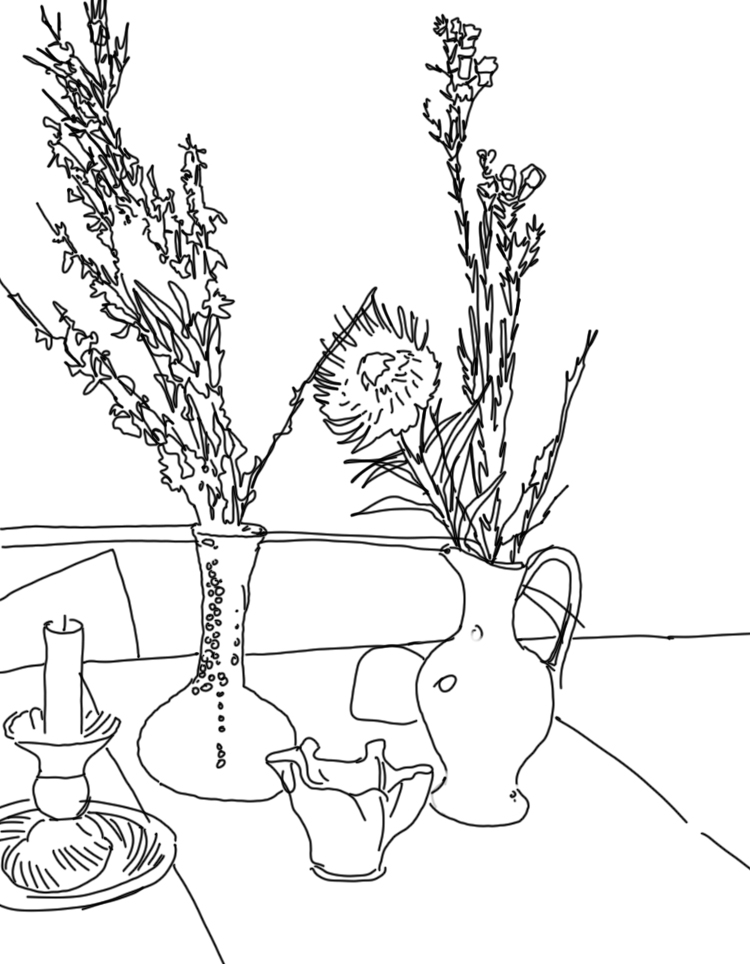 Натюрморт c вазами