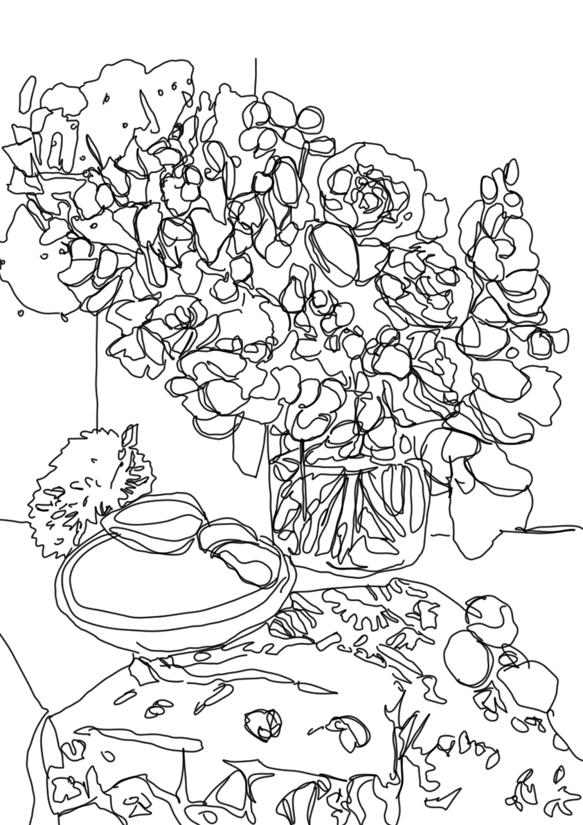 Натюрморт c пионами