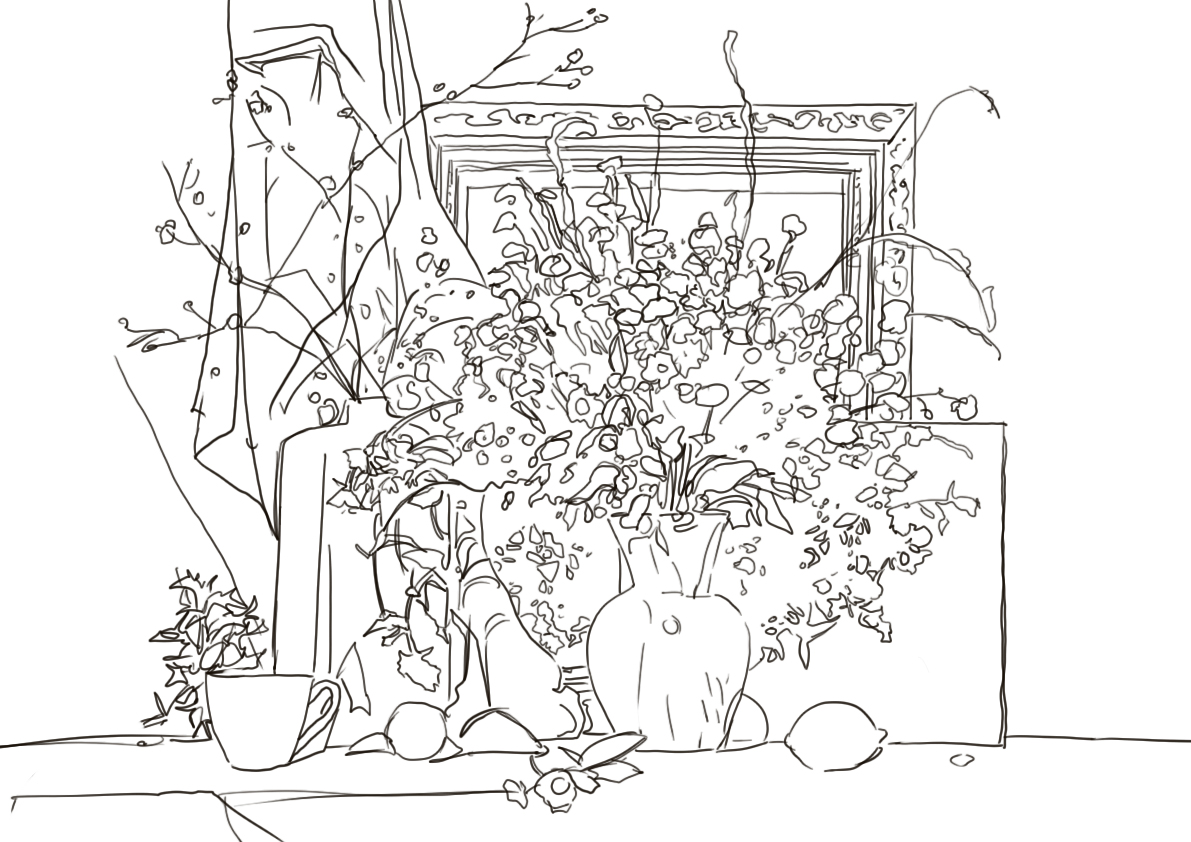 Натюрморт c рамой