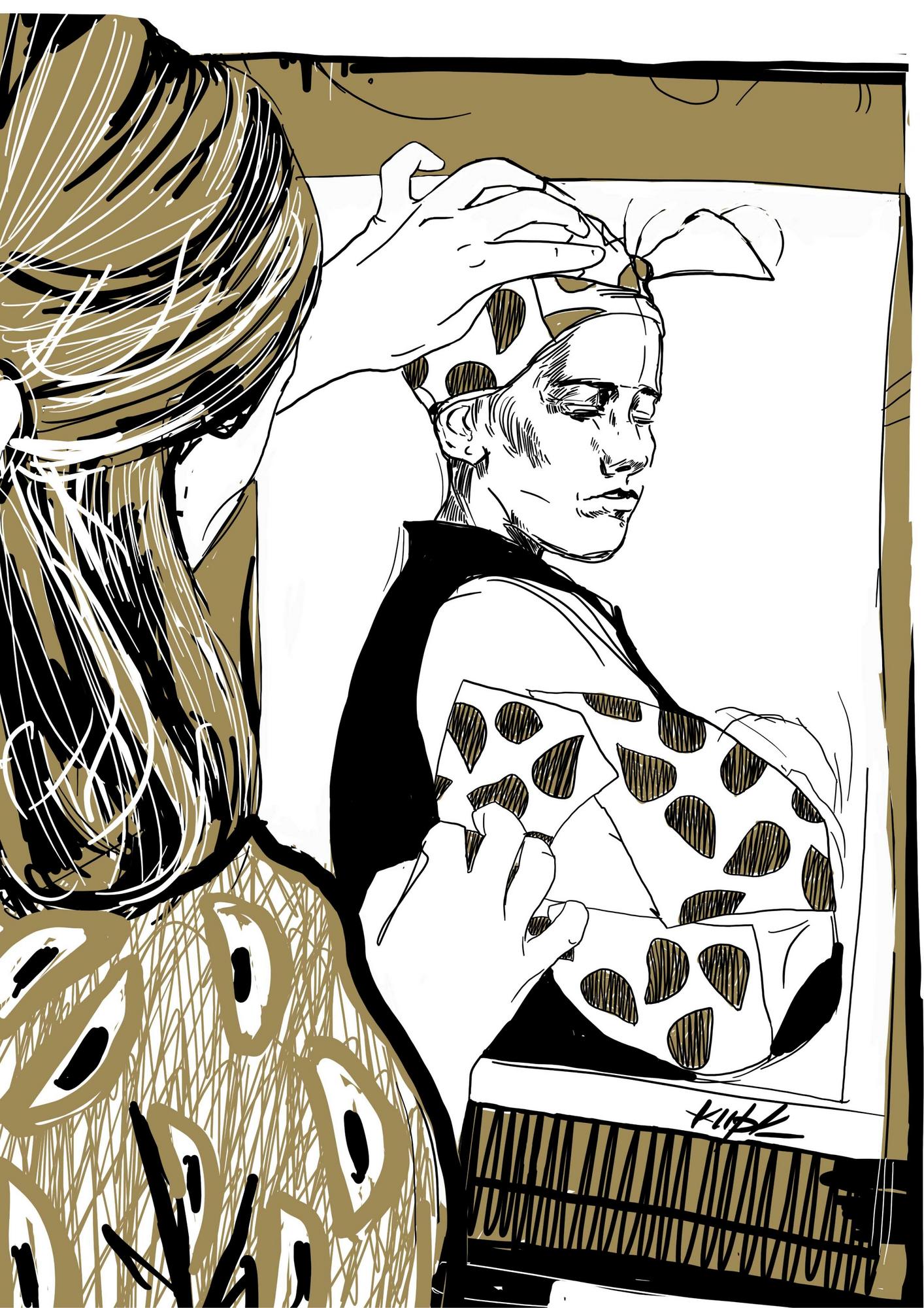 Художница за работой