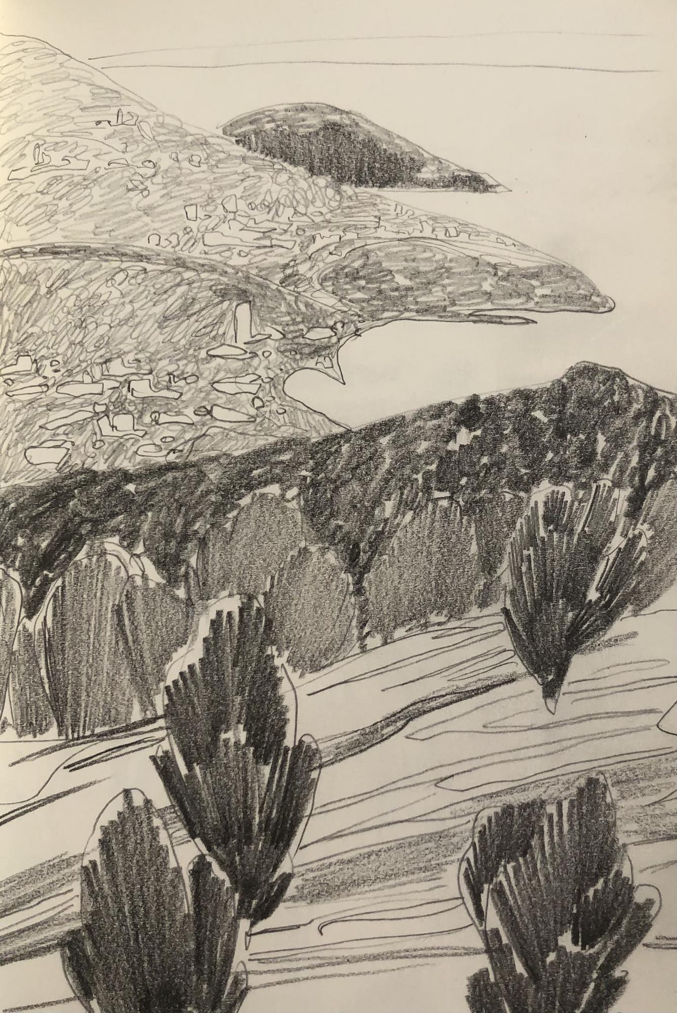 Вид сверху на море