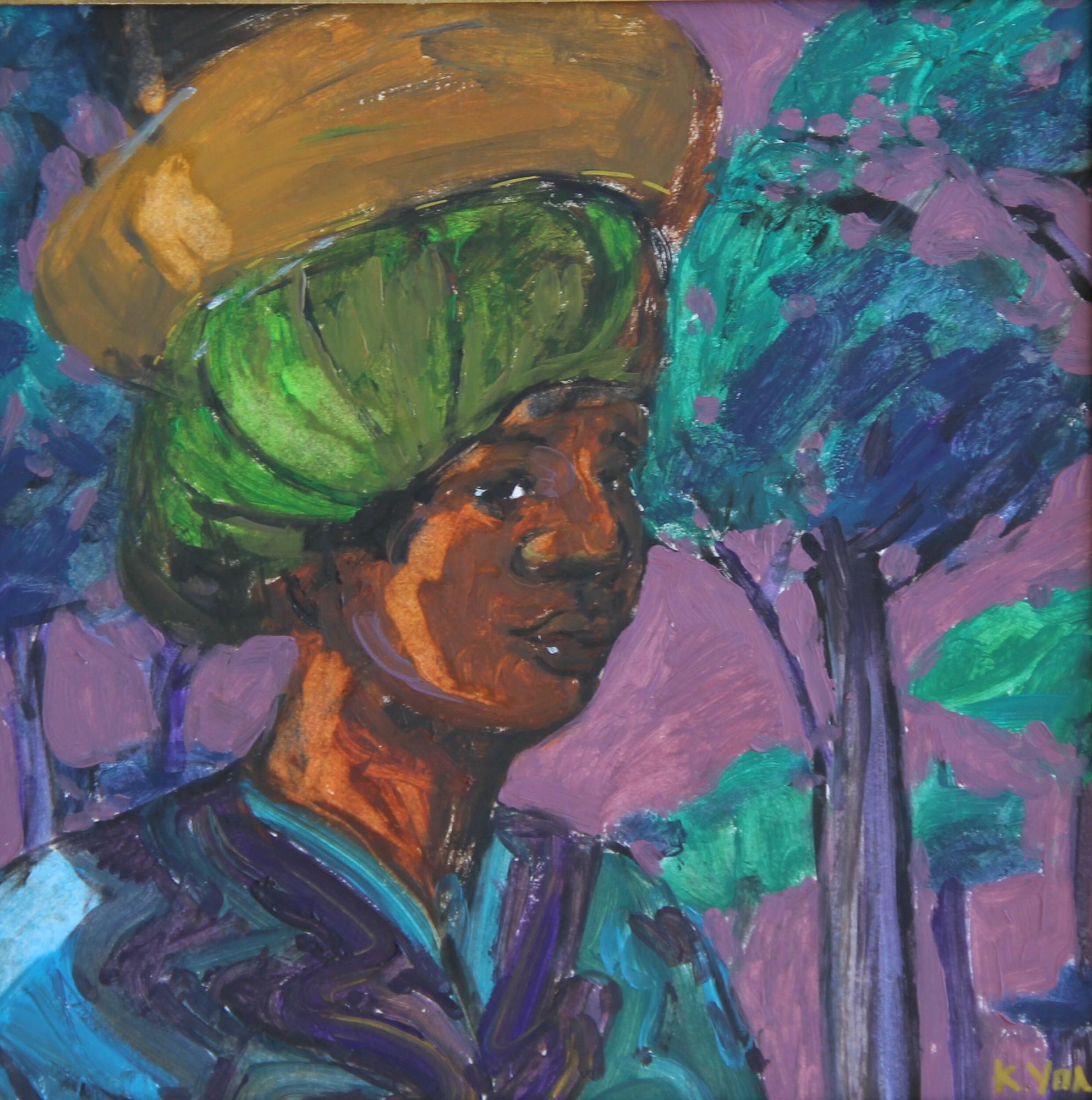 Африканка на фоне зарослей