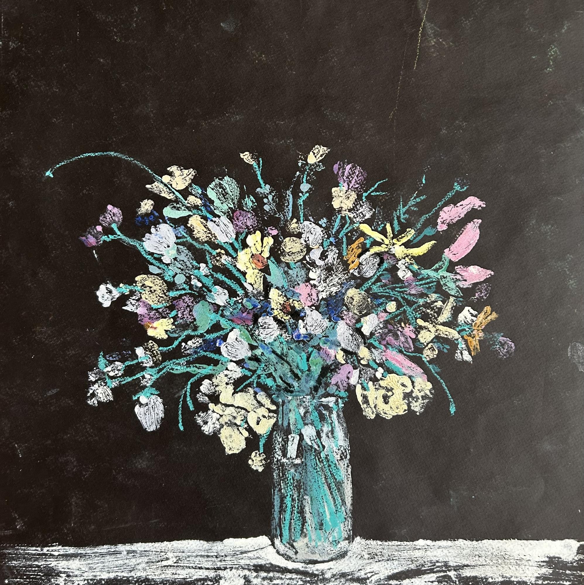 Букет на черном фоне