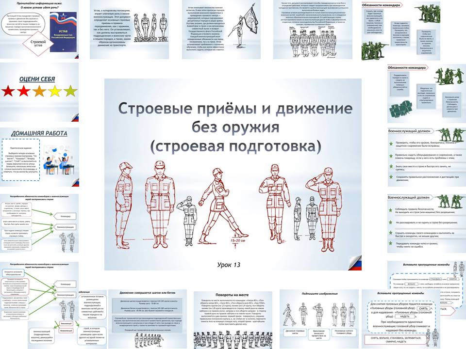 Презентация к уроку ОБЗР 8 класс "Строевые приёмы и движение без оружия (строевая подготовка)"