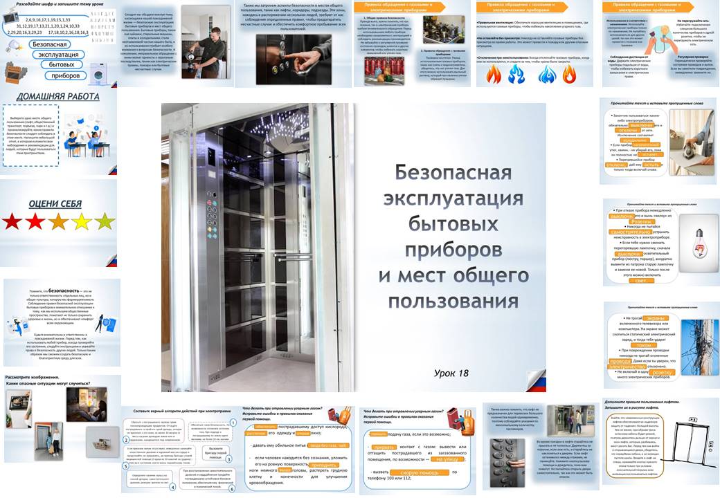 Презентация к уроку ОБЗР 8 класс "Безопасная эксплуатация бытовых приборов и мест общего пользования"