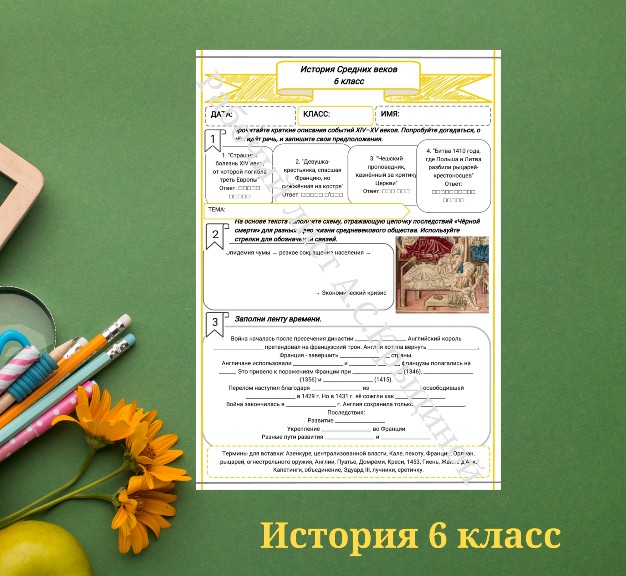 История 6 класс. Урок 25. "Европа в XIV - первой половине XV в."