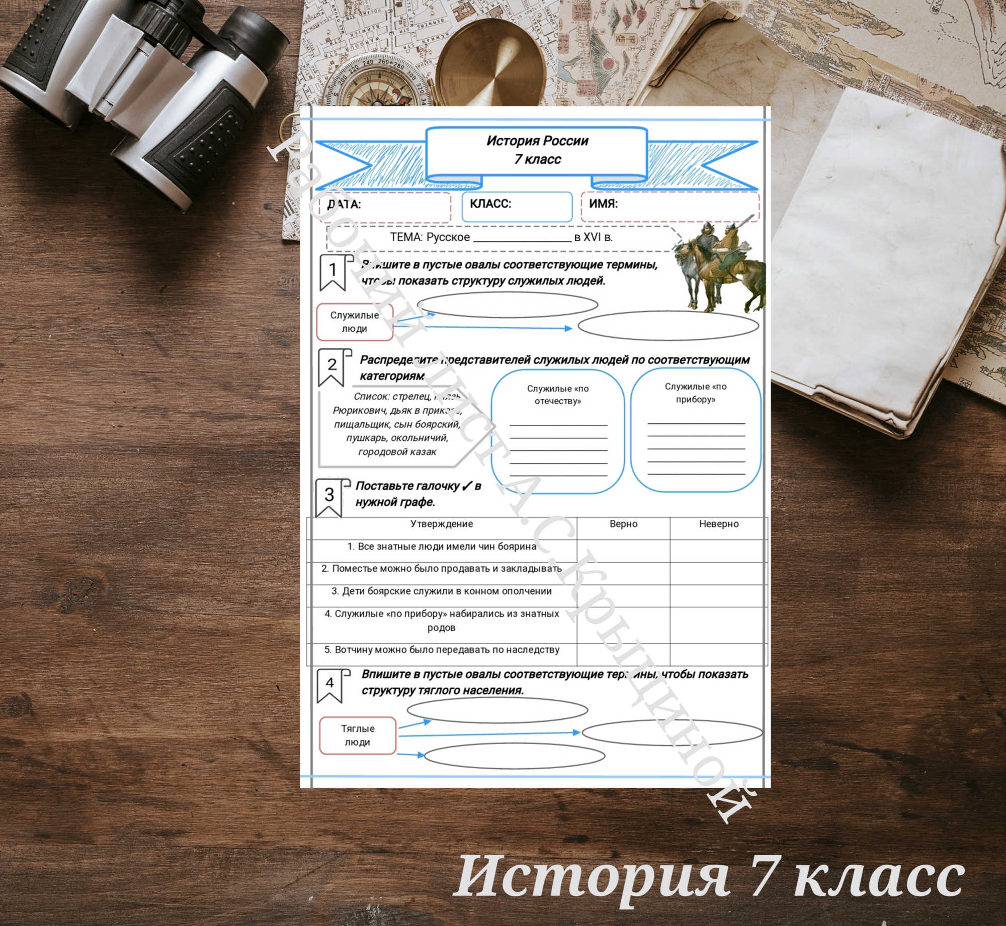 История 7 класс. Урок 34.Русское общество в XVI в