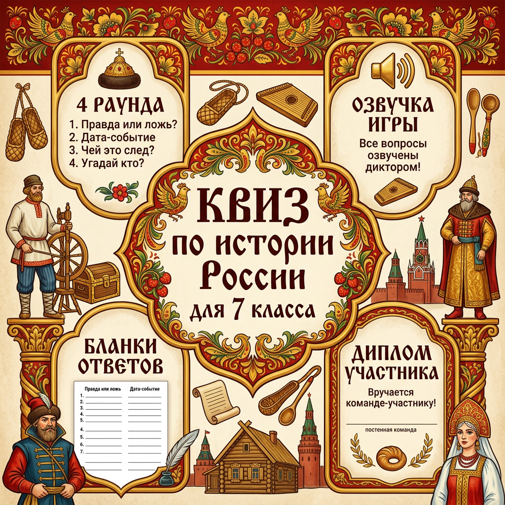 Квиз для 7 класса по истории России