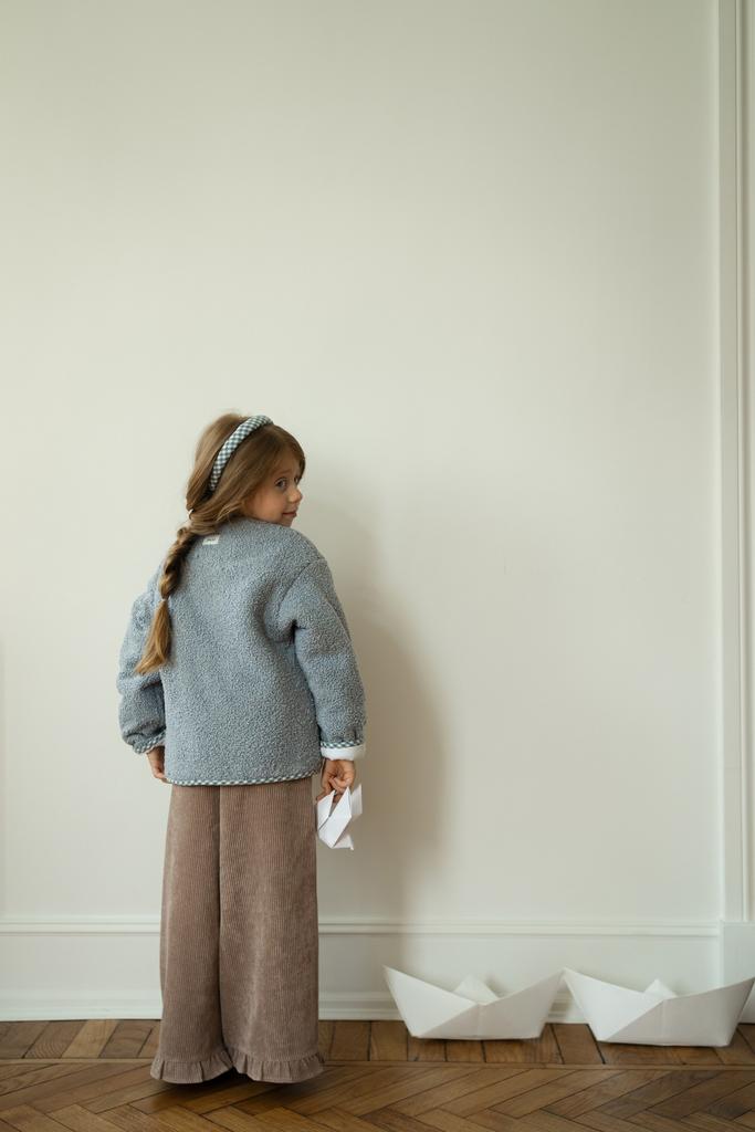 Брюки вельвет с рюшей