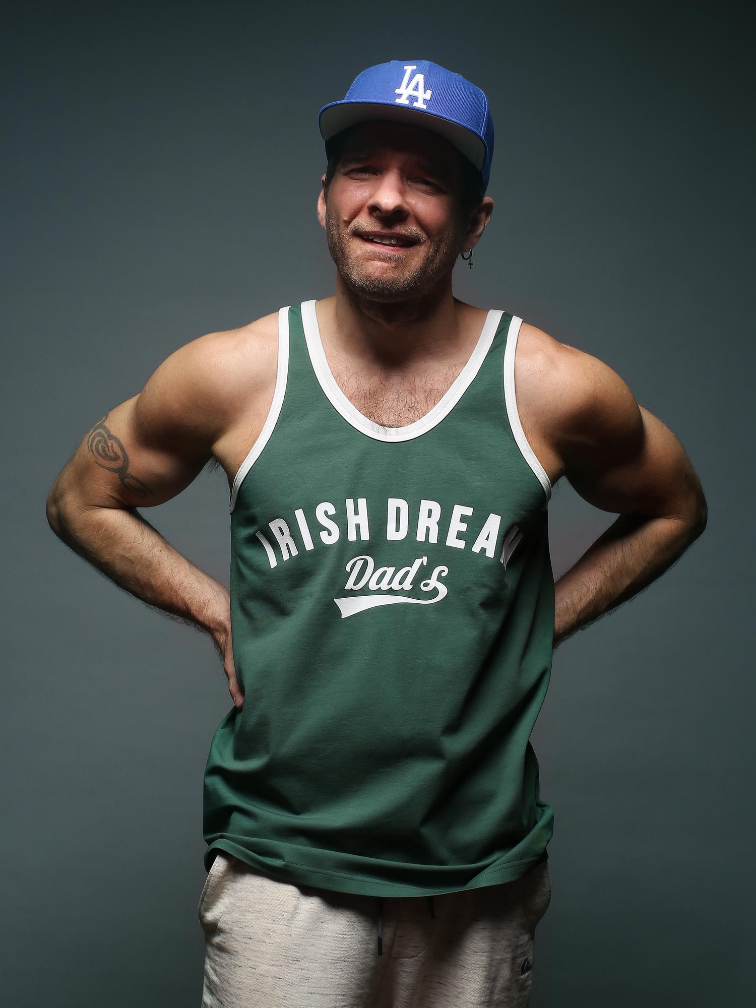 Майка  зеленый/молоко. принт IRISH DREAM DAD`S