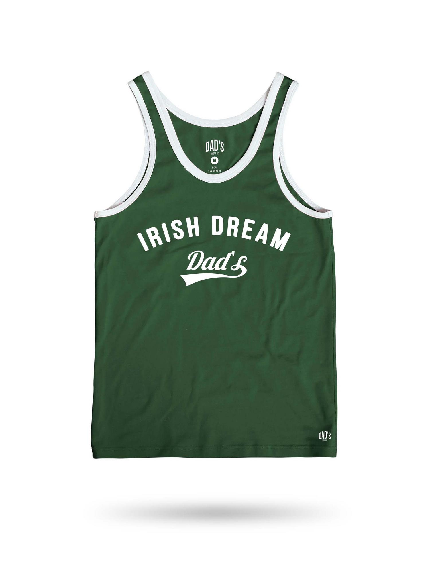 Майка  зеленый/молоко. принт IRISH DREAM DAD`S