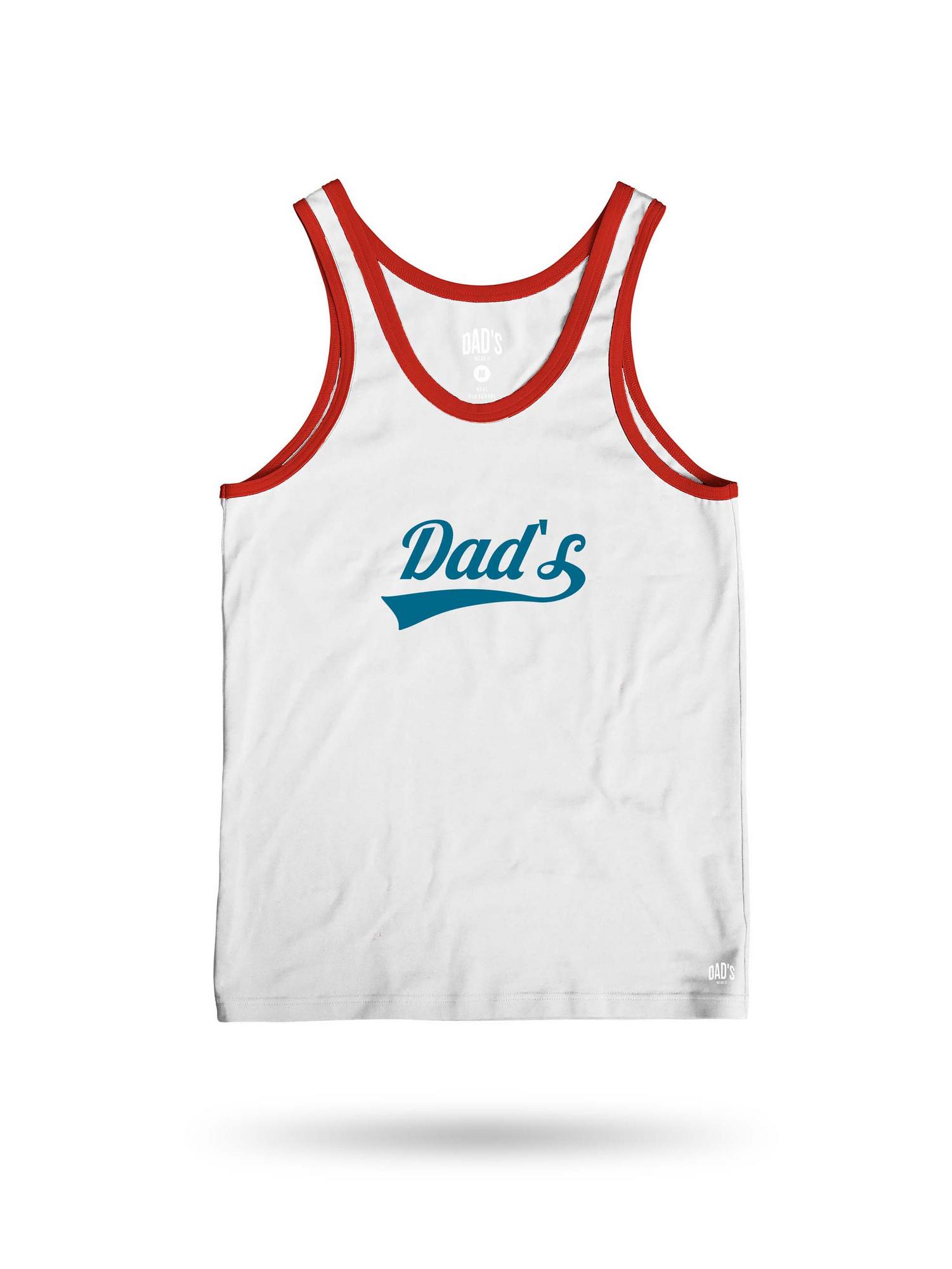 Майка  молочный/красный принт голубой Dad`s