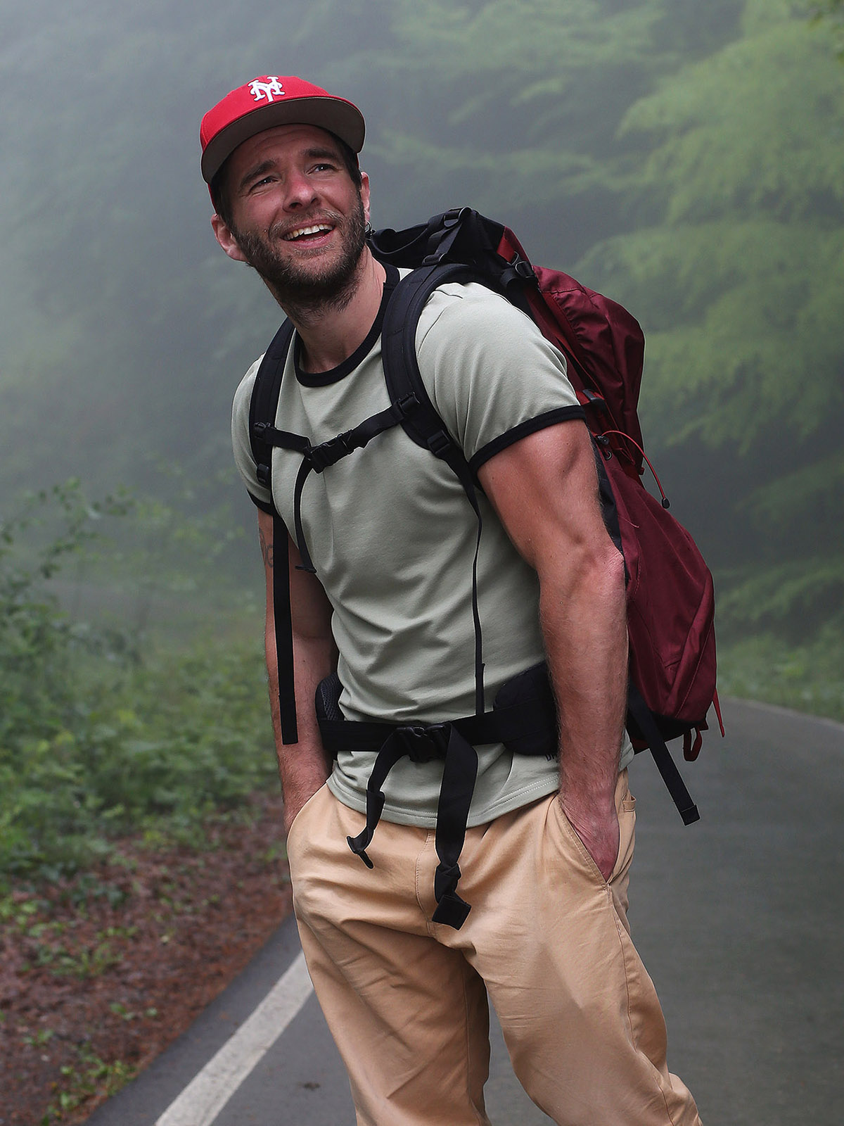 Футболка оливковый/угольный