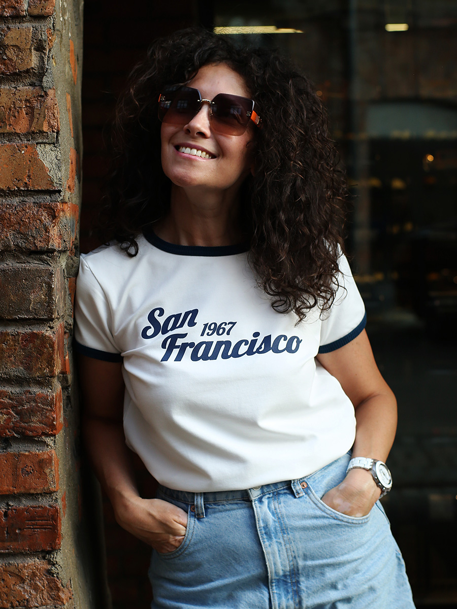 Футболка женская San Francisco молоко/индиго