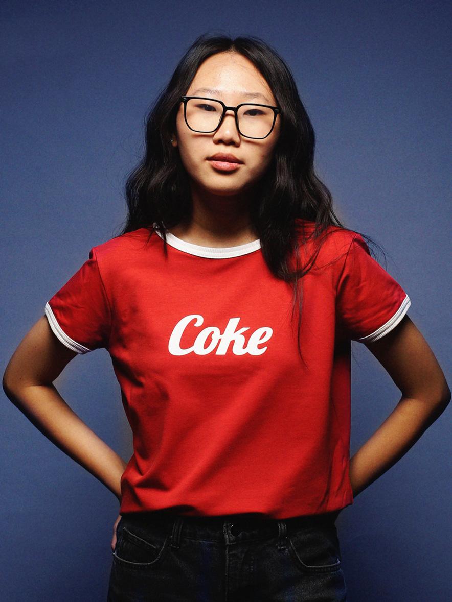 Футболка женская Coke красный/молочный