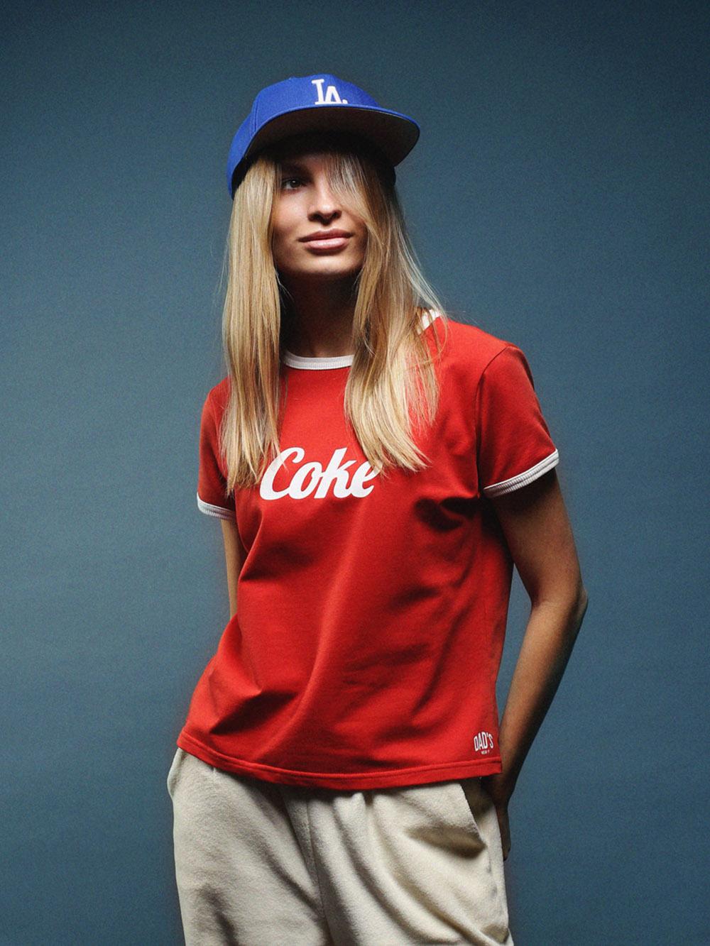 Футболка женская Coke красный/молочный