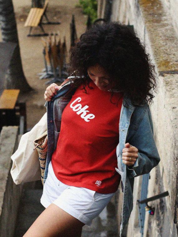 Футболка женская Coke красный/молочный