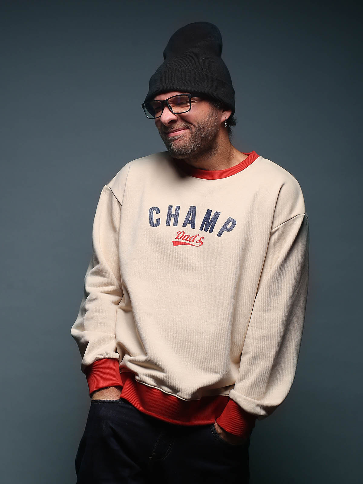 Свитшот беж/красный