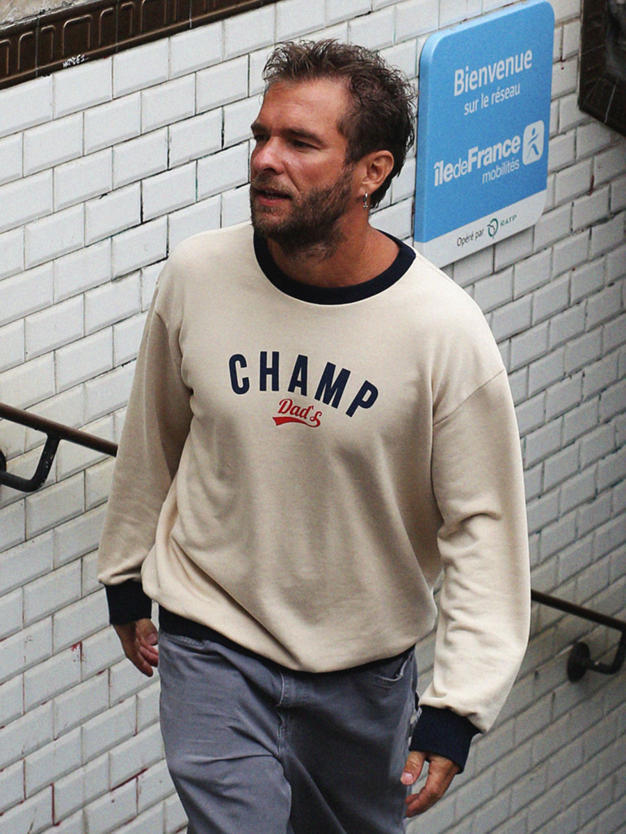 Свитшот беж/темно-синий