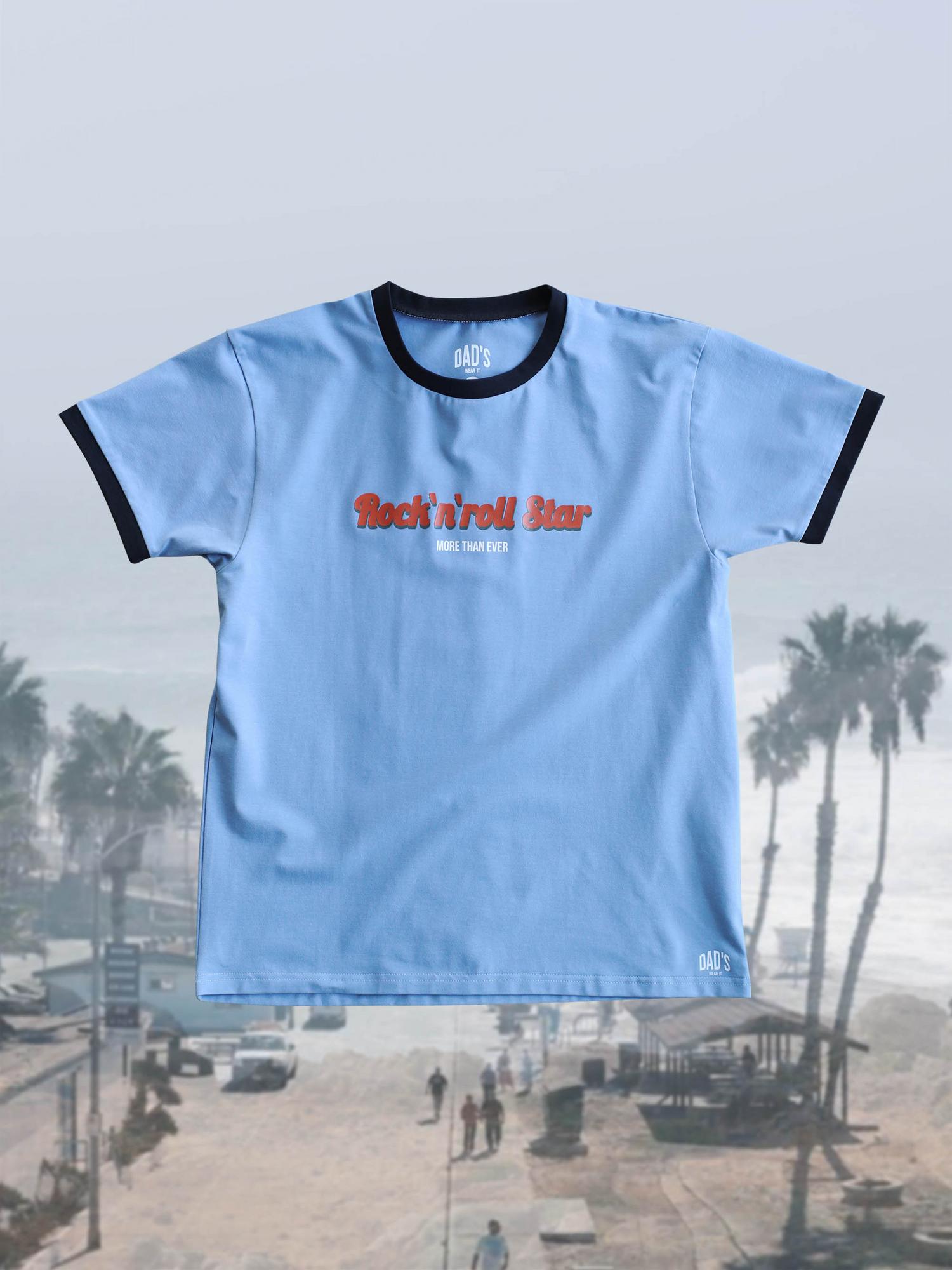 Футболка небесно-голубая/черный кант Rock-n-roll Star